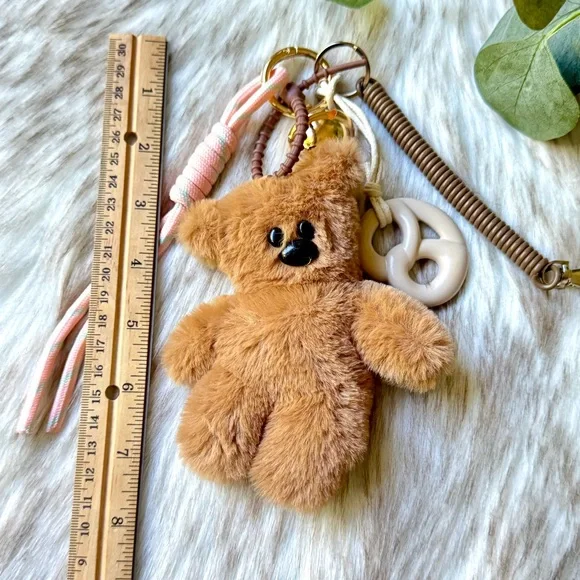Plush Brown Teddy Bear Keychain - Picture 6 of 6